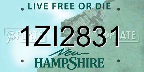 1ZI2831 New Hampshire License Plate