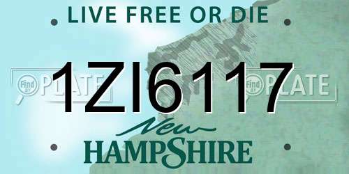 1ZI6117 New Hampshire License Plate