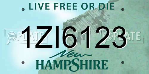 1ZI6123 New Hampshire License Plate