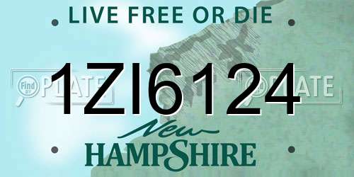 1ZI6124 New Hampshire License Plate