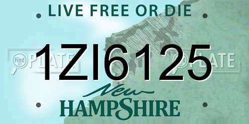 1ZI6125 New Hampshire License Plate