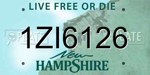 1ZI6126 New Hampshire License Plate