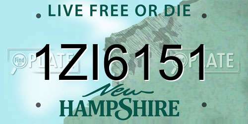 1ZI6151 New Hampshire License Plate