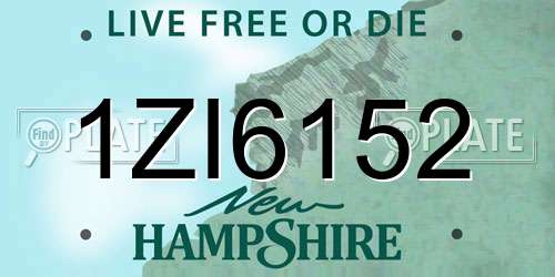 1ZI6152 New Hampshire License Plate