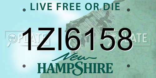 1ZI6158 New Hampshire License Plate