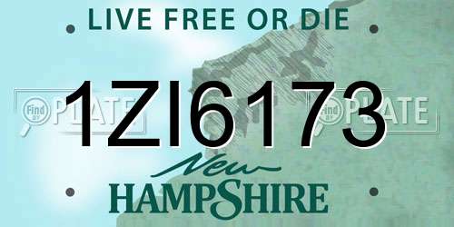 1ZI6173 New Hampshire License Plate