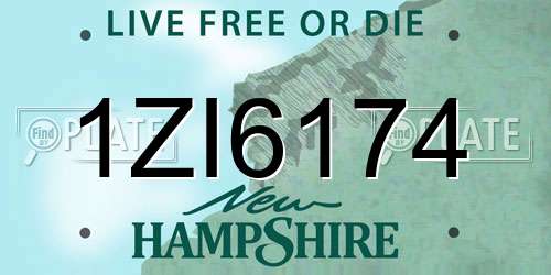 1ZI6174 New Hampshire License Plate