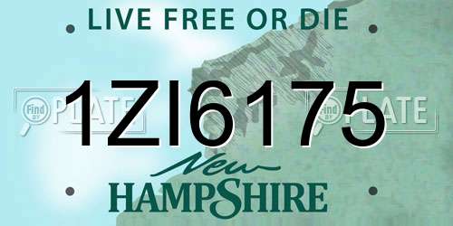 1ZI6175 New Hampshire License Plate