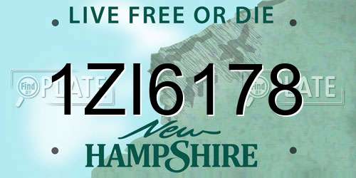 1ZI6178 New Hampshire License Plate
