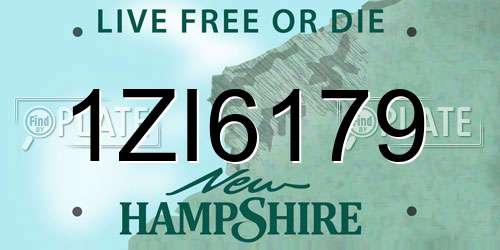 1ZI6179 New Hampshire License Plate