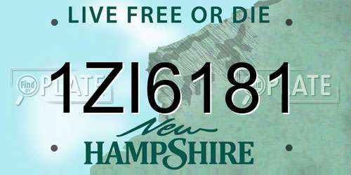 1ZI6181 New Hampshire License Plate