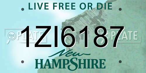 1ZI6187 New Hampshire License Plate