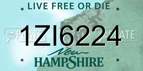 1ZI6224 New Hampshire License Plate