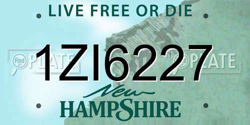 1ZI6227 New Hampshire License Plate