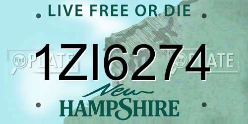 1ZI6274 New Hampshire License Plate