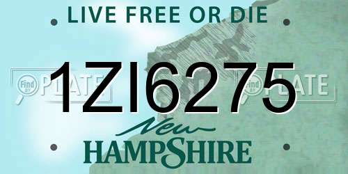 1ZI6275 New Hampshire License Plate