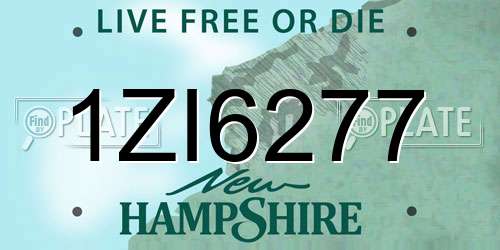 1ZI6277 New Hampshire License Plate