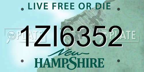 1ZI6352 New Hampshire License Plate