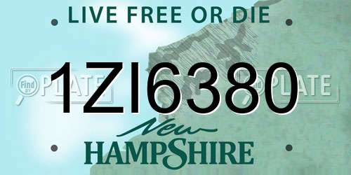 1ZI6380 New Hampshire License Plate
