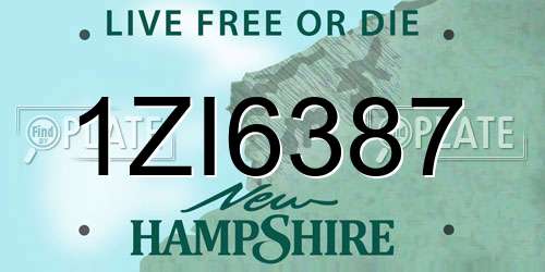 1ZI6387 New Hampshire License Plate
