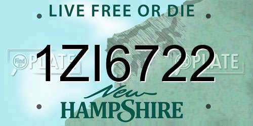 1ZI6722 New Hampshire License Plate