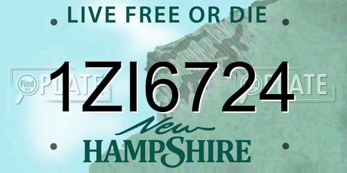 1ZI6724 New Hampshire License Plate