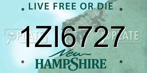 1ZI6727 New Hampshire License Plate