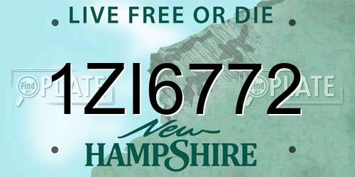 1ZI6772 New Hampshire License Plate