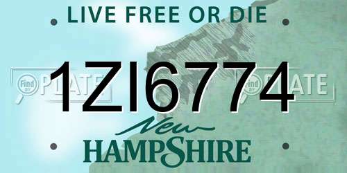 1ZI6774 New Hampshire License Plate