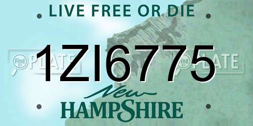 1ZI6775 New Hampshire License Plate