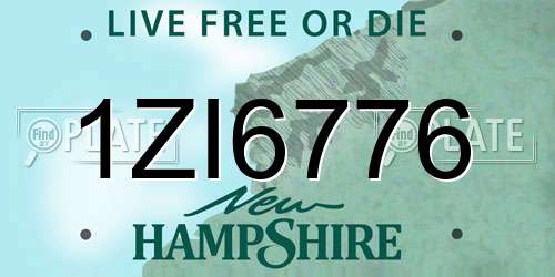 1ZI6776 New Hampshire License Plate