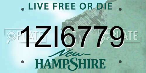 1ZI6779 New Hampshire License Plate