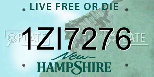 1ZI7276 New Hampshire License Plate
