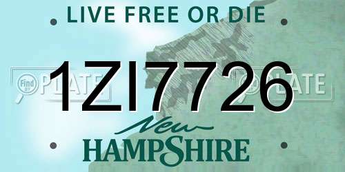 1ZI7726 New Hampshire License Plate