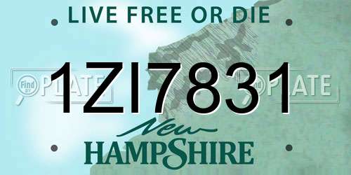 1ZI7831 New Hampshire License Plate