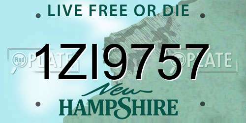 1ZI9757 New Hampshire License Plate