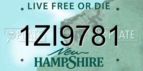 1ZI9781 New Hampshire License Plate