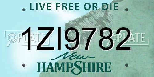 1ZI9782 New Hampshire License Plate