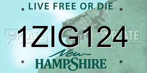 1ZIG124 New Hampshire License Plate