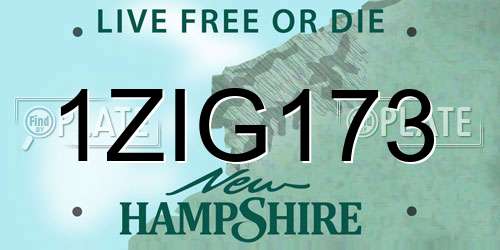 1ZIG173 New Hampshire License Plate