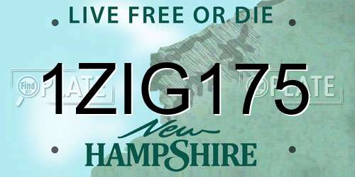 1ZIG175 New Hampshire License Plate