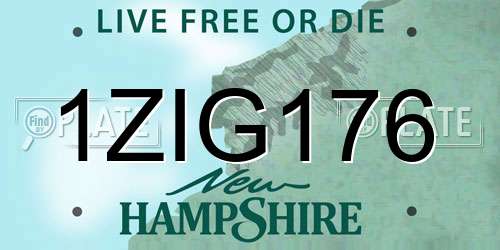 1ZIG176 New Hampshire License Plate