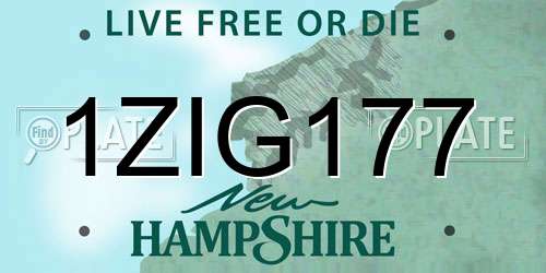 1ZIG177 New Hampshire License Plate