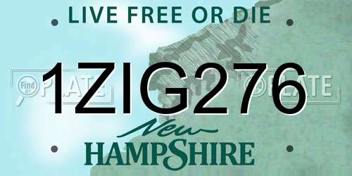 1ZIG276 New Hampshire License Plate