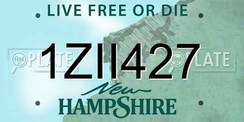 1ZII427 New Hampshire License Plate