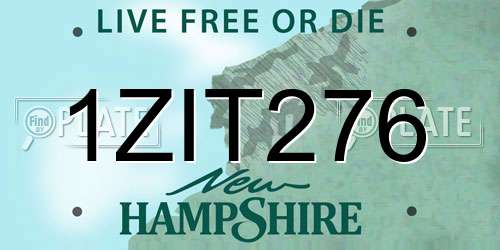 1ZIT276 New Hampshire License Plate