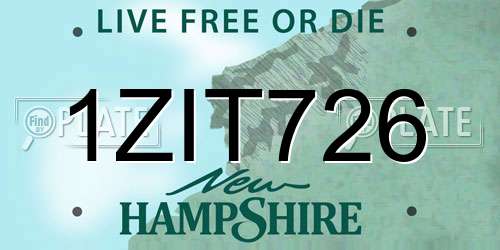 1ZIT726 New Hampshire License Plate