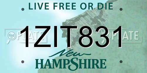 1ZIT831 New Hampshire License Plate