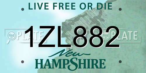1ZL882 New Hampshire License Plate