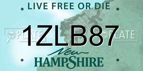 1ZLB87 New Hampshire License Plate